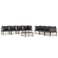 Thumbnail for 8-tlg. Garten-Lounge-Set mit Kissen Anthrazit Poly Rattan