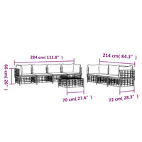 Thumbnail for 8-tlg. Garten-Lounge-Set mit Kissen Anthrazit Poly Rattan