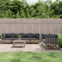 Thumbnail for 8-tlg. Garten-Lounge-Set mit Kissen Anthrazit Poly Rattan