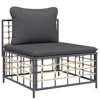Thumbnail for 5-tlg. Garten-Lounge-Set mit Kissen Anthrazit Poly Rattan