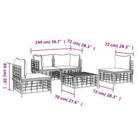 Thumbnail for 5-tlg. Garten-Lounge-Set mit Kissen Anthrazit Poly Rattan