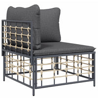 Thumbnail for 7-tlg. Garten-Lounge-Set mit Kissen Anthrazit Poly Rattan