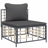 Thumbnail for 7-tlg. Garten-Lounge-Set mit Kissen Anthrazit Poly Rattan
