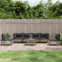 Thumbnail for 7-tlg. Garten-Lounge-Set mit Kissen Anthrazit Poly Rattan