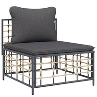 Thumbnail for 3-tlg. Garten-Lounge-Set mit Kissen Anthrazit Poly Rattan