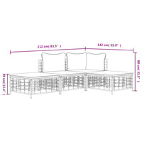 Thumbnail for 4-tlg. Garten-Lounge-Set mit Kissen Anthrazit Poly Rattan