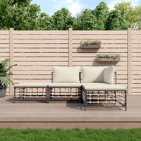 Thumbnail for 4-tlg. Garten-Lounge-Set mit Kissen Anthrazit Poly Rattan