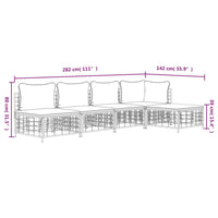 Thumbnail for 5-tlg. Garten-Lounge-Set mit Kissen Anthrazit Poly Rattan