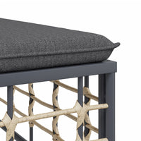 Thumbnail for 4-tlg. Garten-Lounge-Set mit Kissen Anthrazit Poly Rattan