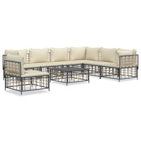 Thumbnail for 8-tlg. Garten-Lounge-Set mit Kissen Anthrazit Poly Rattan