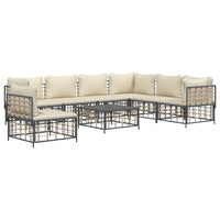Thumbnail for 8-tlg. Garten-Lounge-Set mit Kissen Anthrazit Poly Rattan