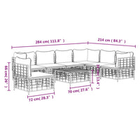 Thumbnail for 8-tlg. Garten-Lounge-Set mit Kissen Anthrazit Poly Rattan