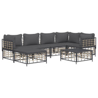 Thumbnail for 7-tlg. Garten-Lounge-Set mit Kissen Anthrazit Poly Rattan