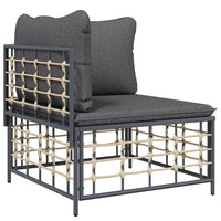 Thumbnail for 7-tlg. Garten-Lounge-Set mit Kissen Anthrazit Poly Rattan