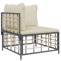Thumbnail for 6-tlg. Garten-Lounge-Set mit Kissen Anthrazit Poly Rattan