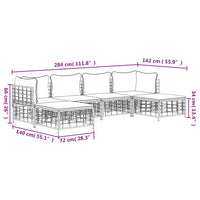 Thumbnail for 6-tlg. Garten-Lounge-Set mit Kissen Anthrazit Poly Rattan