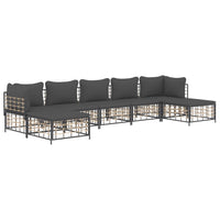 Thumbnail for 7-tlg. Garten-Lounge-Set mit Kissen Anthrazit Poly Rattan