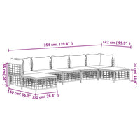 Thumbnail for 7-tlg. Garten-Lounge-Set mit Kissen Anthrazit Poly Rattan