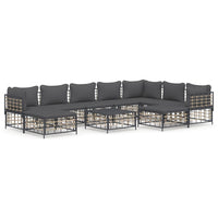 Thumbnail for 10-tlg. Garten-Lounge-Set mit Kissen Anthrazit Poly Rattan