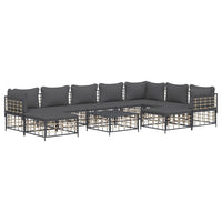 Thumbnail for 10-tlg. Garten-Lounge-Set mit Kissen Anthrazit Poly Rattan