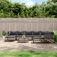 Thumbnail for 10-tlg. Garten-Lounge-Set mit Kissen Anthrazit Poly Rattan