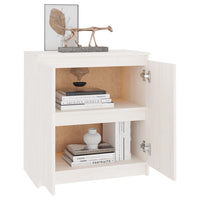 Thumbnail for Beistellschrank Weiß 60x36x65 cm Massivholz Kiefer