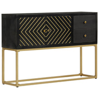 Thumbnail for Sideboard Schwarz und Golden 110x30x75 cm Massivholz Mango