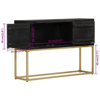Thumbnail for Sideboard Schwarz und Golden 110x30x75 cm Massivholz Mango