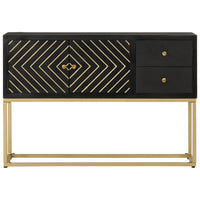 Thumbnail for Sideboard Schwarz und Golden 110x30x75 cm Massivholz Mango