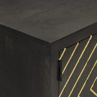 Thumbnail for Sideboard Schwarz und Golden 110x30x75 cm Massivholz Mango