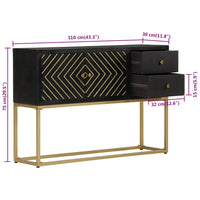 Thumbnail for Sideboard Schwarz und Golden 110x30x75 cm Massivholz Mango