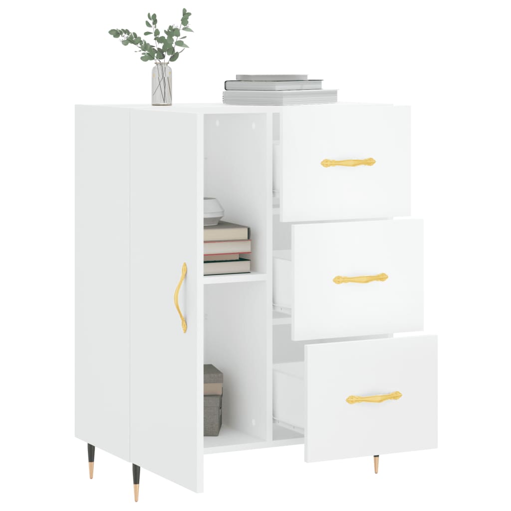Sideboard Hochglanz-Weiß 69,5x34x90 cm Holzwerkstoff