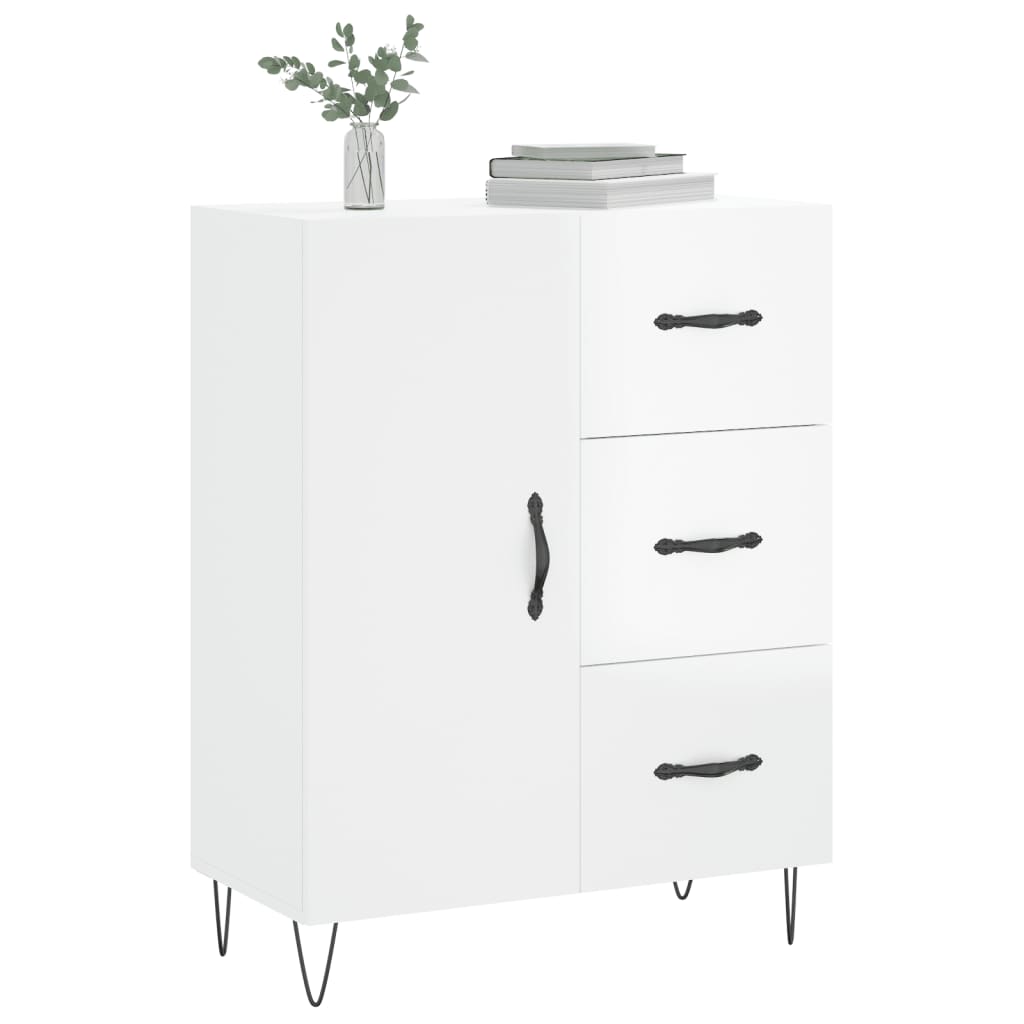 Sideboard Hochglanz-Weiß 69,5x34x90 cm Holzwerkstoff
