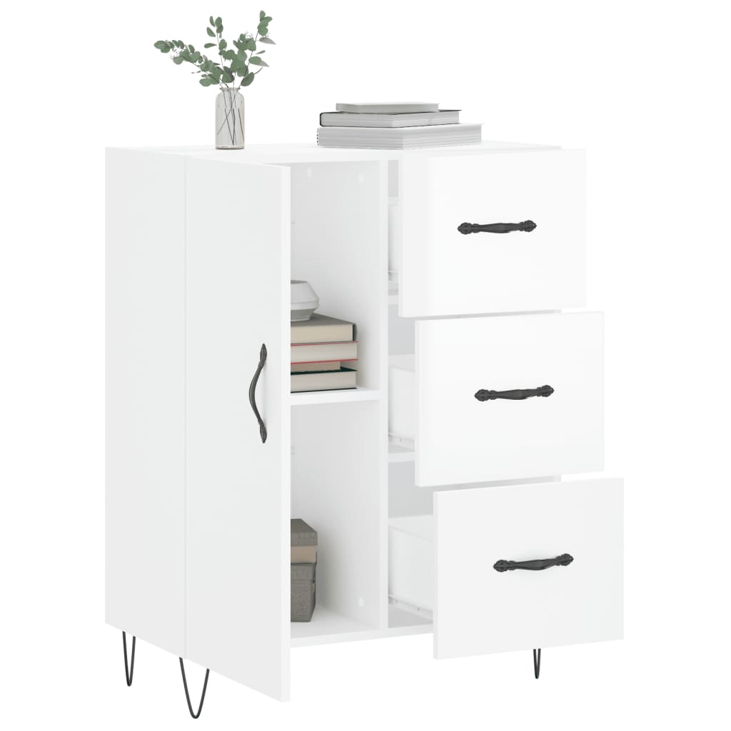Sideboard Hochglanz-Weiß 69,5x34x90 cm Holzwerkstoff