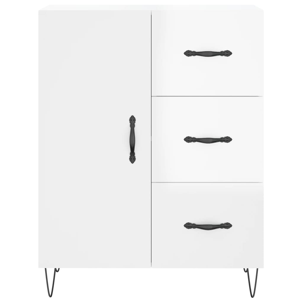 Sideboard Hochglanz-Weiß 69,5x34x90 cm Holzwerkstoff