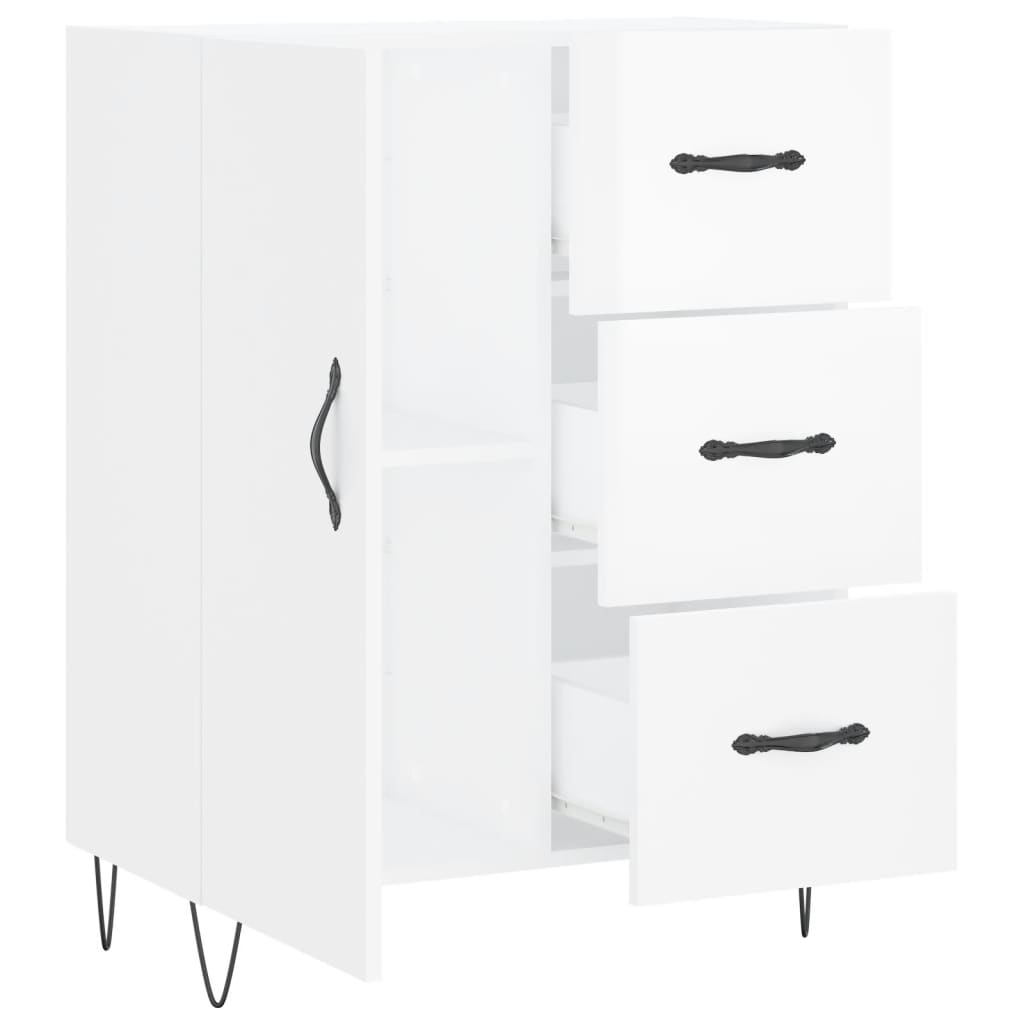 Sideboard Hochglanz-Weiß 69,5x34x90 cm Holzwerkstoff