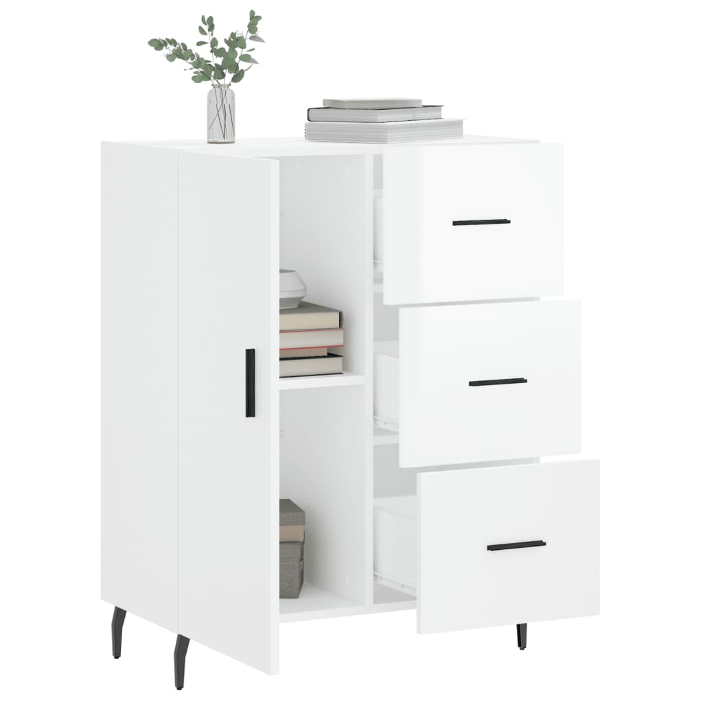 Sideboard Hochglanz-Weiß 69,5x34x90 cm Holzwerkstoff