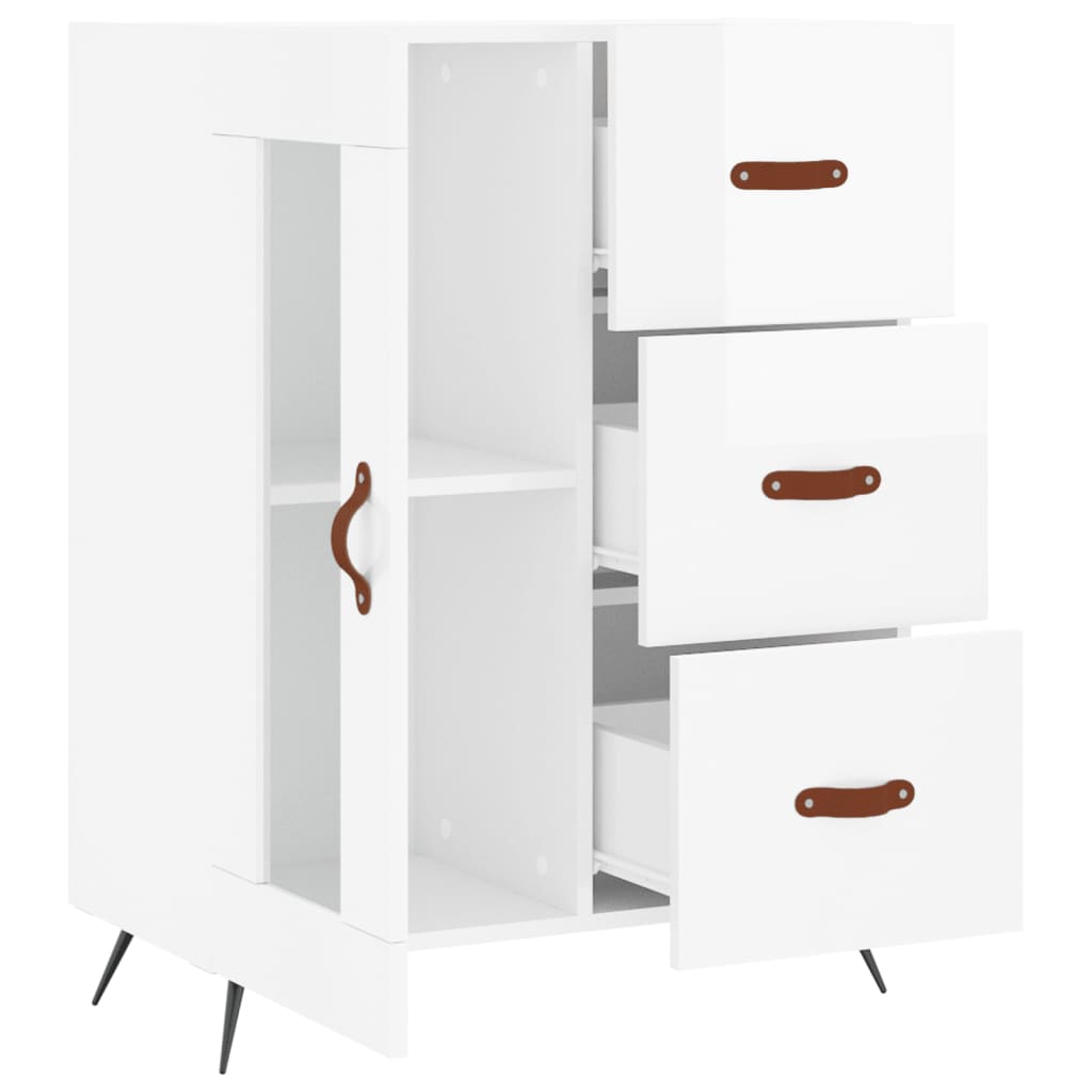 Sideboard Hochglanz-Weiß 69,5x34x90 cm Holzwerkstoff
