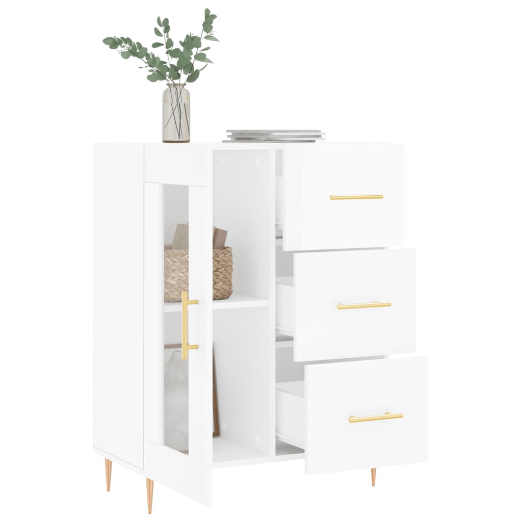 Sideboard Hochglanz-Weiß 69,5x34x90 cm Holzwerkstoff