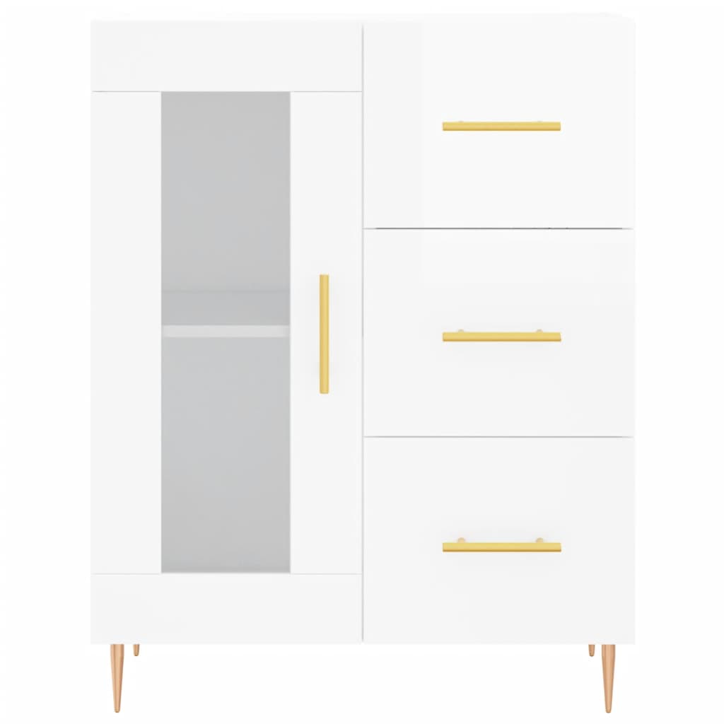 Sideboard Hochglanz-Weiß 69,5x34x90 cm Holzwerkstoff