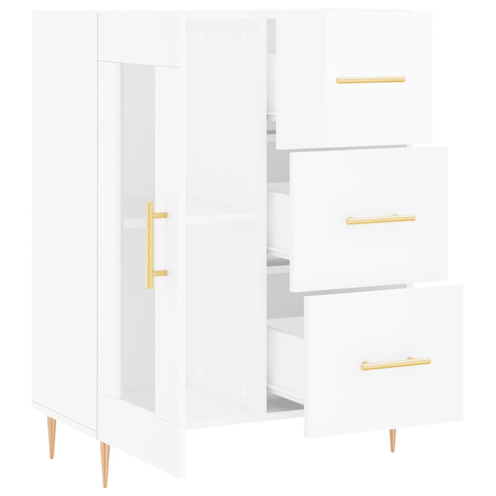 Sideboard Hochglanz-Weiß 69,5x34x90 cm Holzwerkstoff