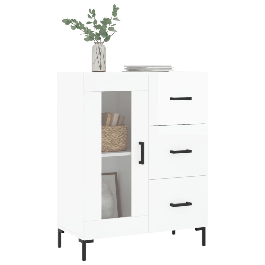 Sideboard Hochglanz-Weiß 69,5x34x90 cm Holzwerkstoff