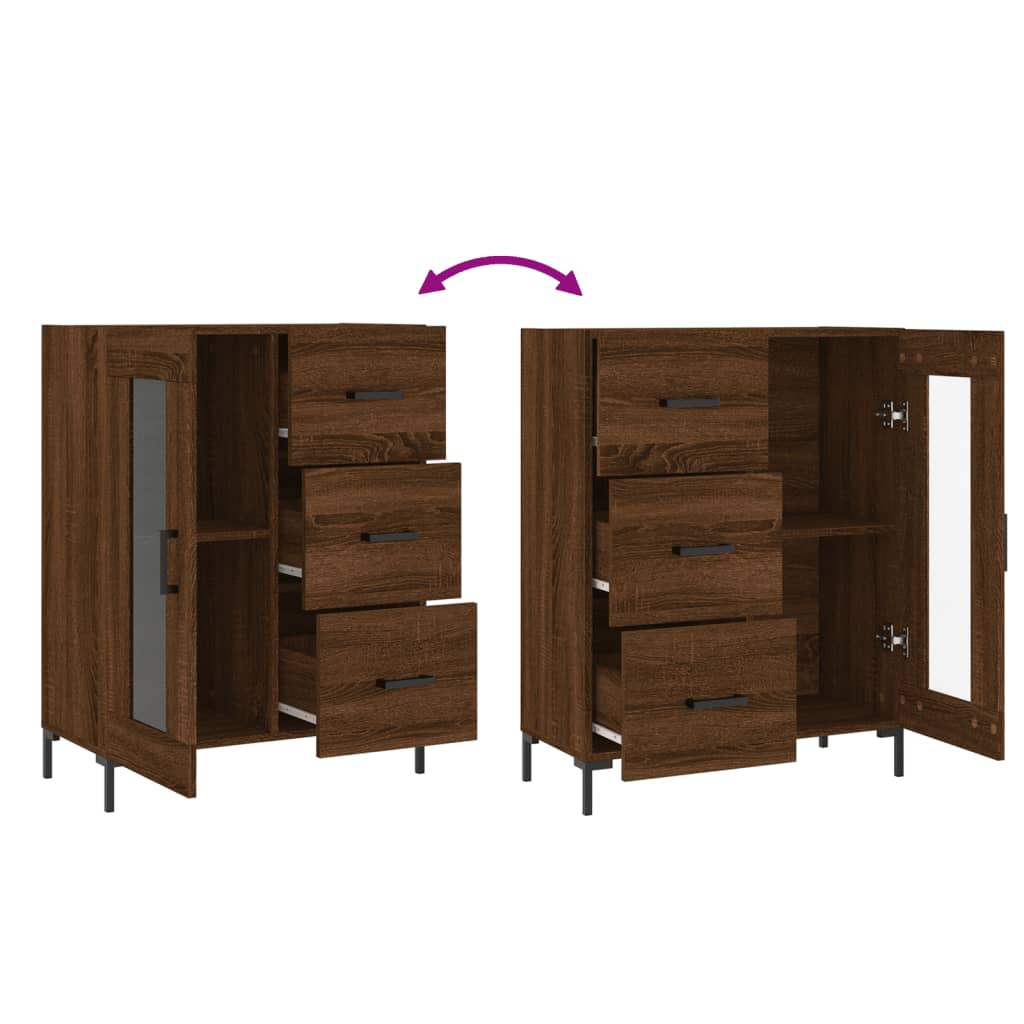 Sideboard Braun Eichen-Optik 69,5x34x90 cm Holzwerkstoff