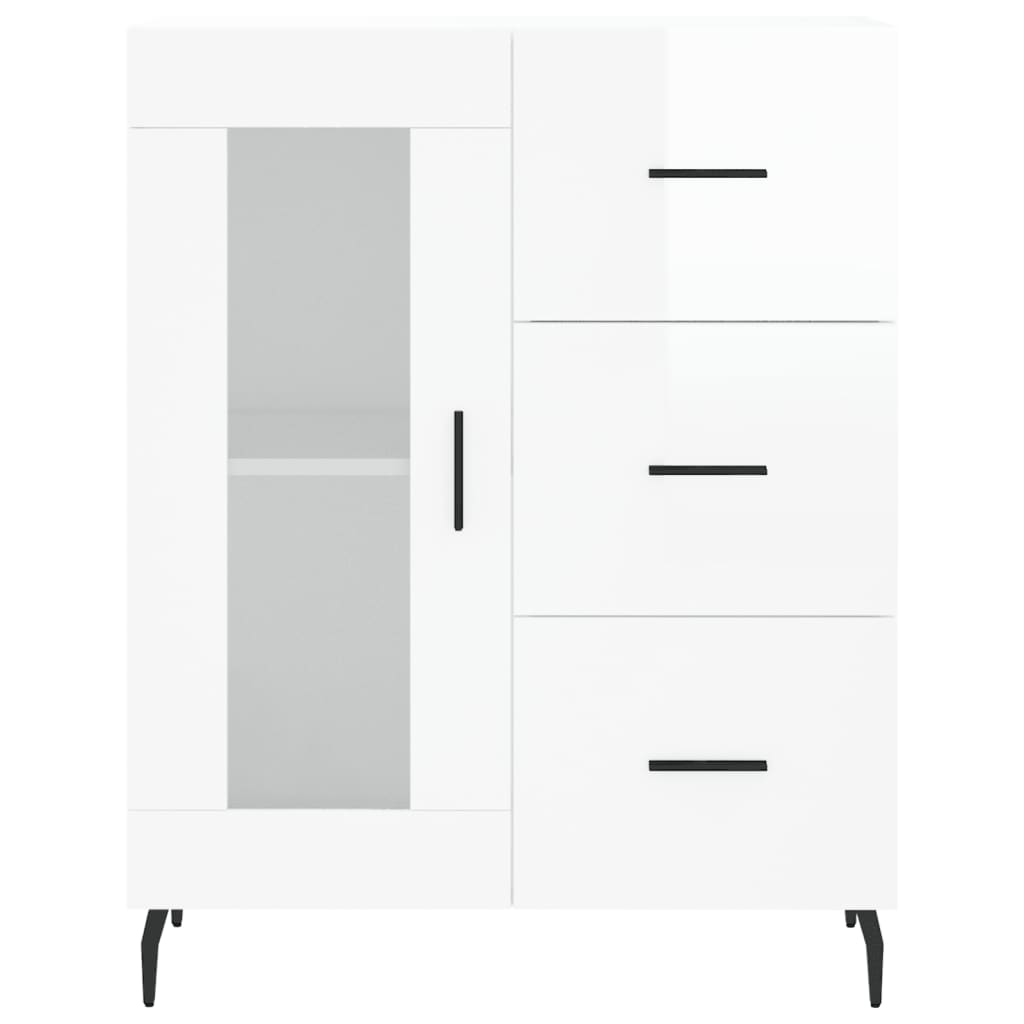 Sideboard Hochglanz-Weiß 69,5x34x90 cm Holzwerkstoff