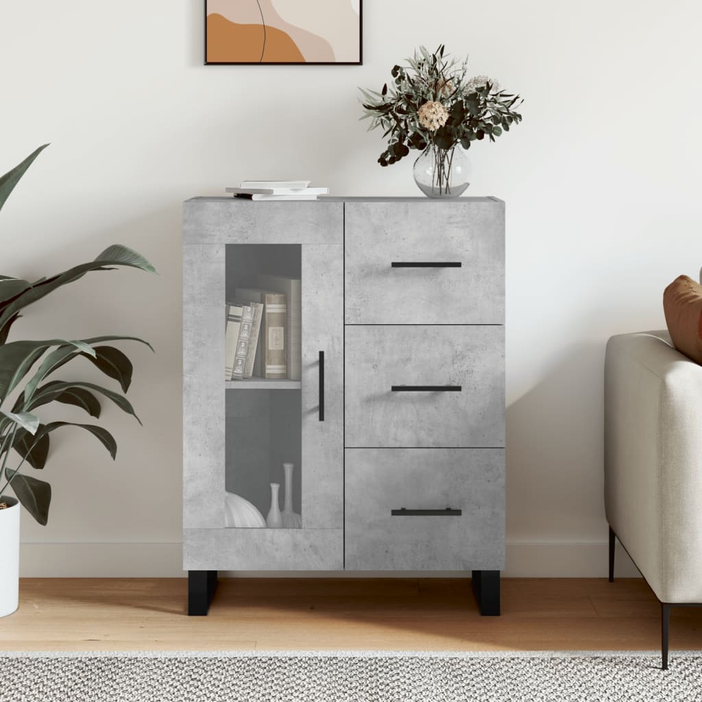 Sideboard Betongrau 69,5x34x90 cm Holzwerkstoff