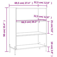 Thumbnail for Regalschrank Weiß 69,5x32,5x90 cm Holzwerkstoff