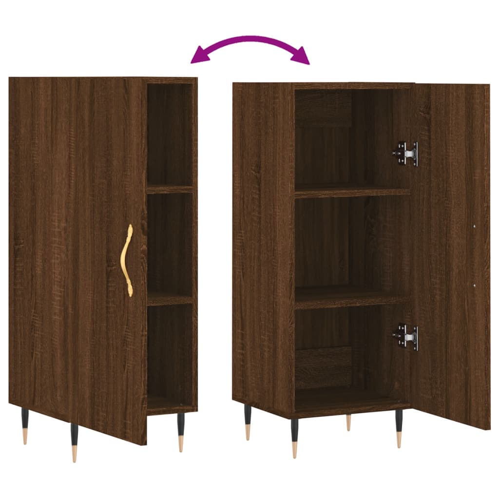 Sideboard Braun Eichen-Optik 34,5x34x90 cm Holzwerkstoff