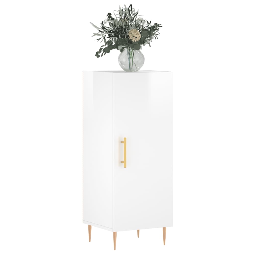 Sideboard Hochglanz-Weiß 34,5x34x90 cm Holzwerkstoff