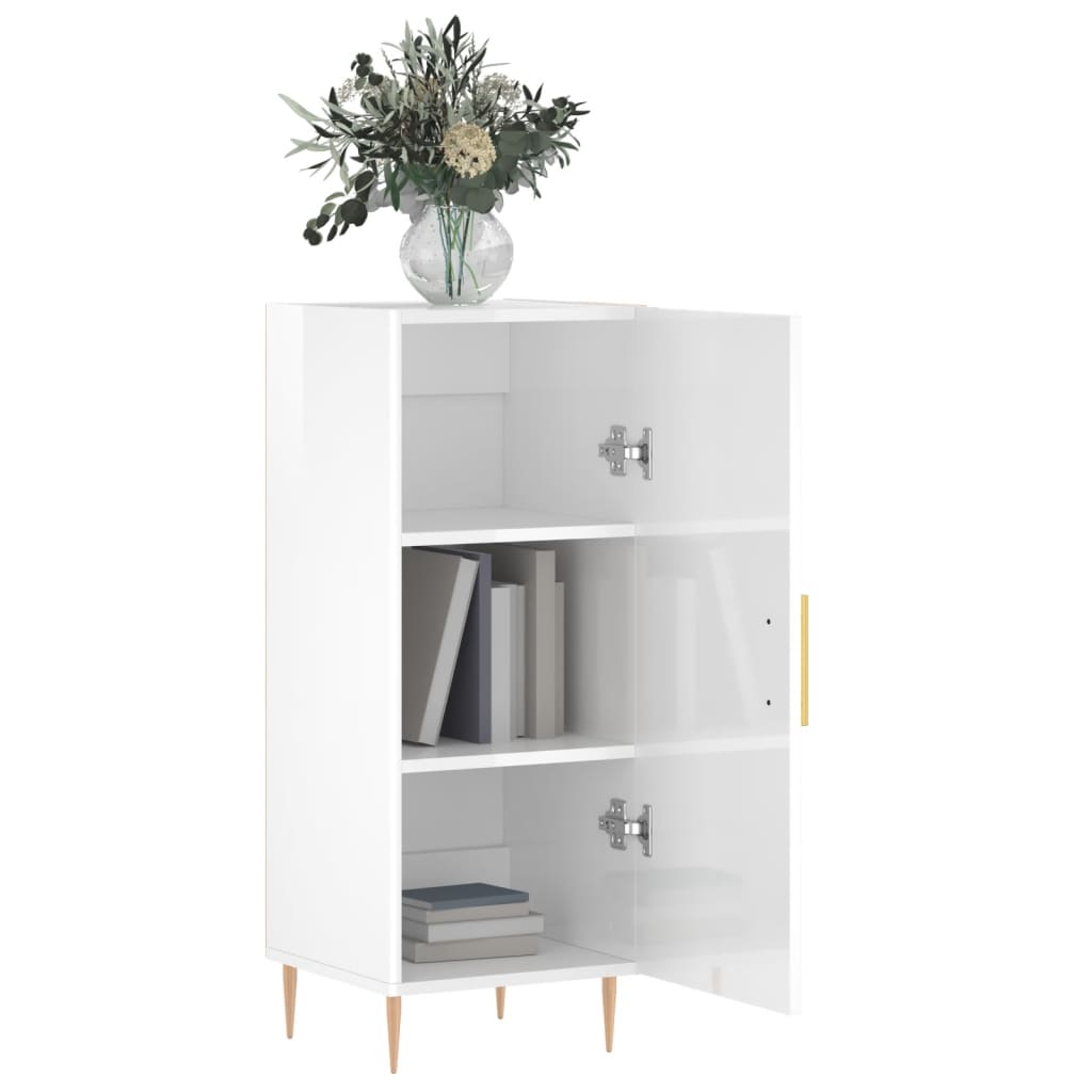 Sideboard Hochglanz-Weiß 34,5x34x90 cm Holzwerkstoff
