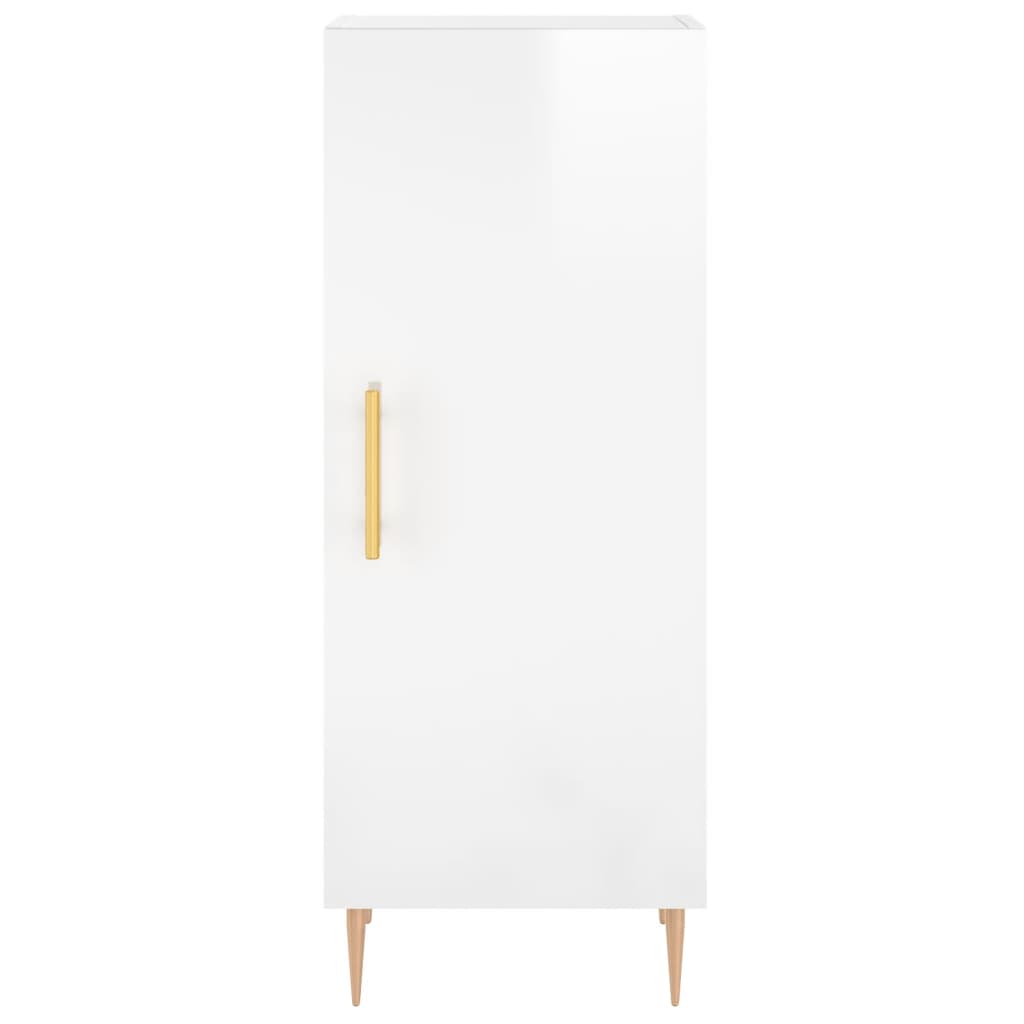 Sideboard Hochglanz-Weiß 34,5x34x90 cm Holzwerkstoff